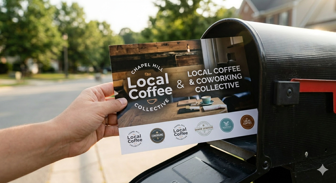 Five non-competing local businesses share the cost of a shared-cost EDDM postcard campaign... A 9×12 postcard reaches 5,000 households at a fraction of solo-mailing cost.