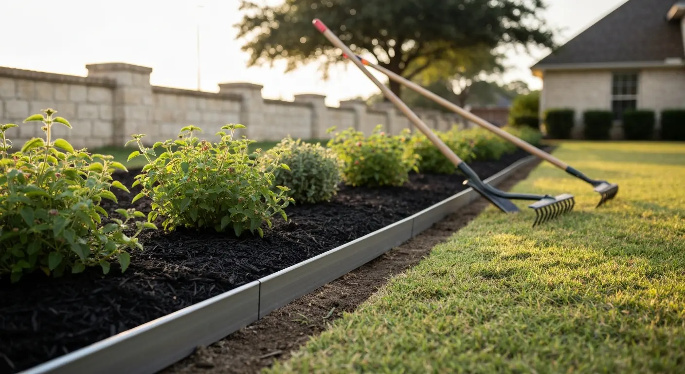 Flower bed edging installation