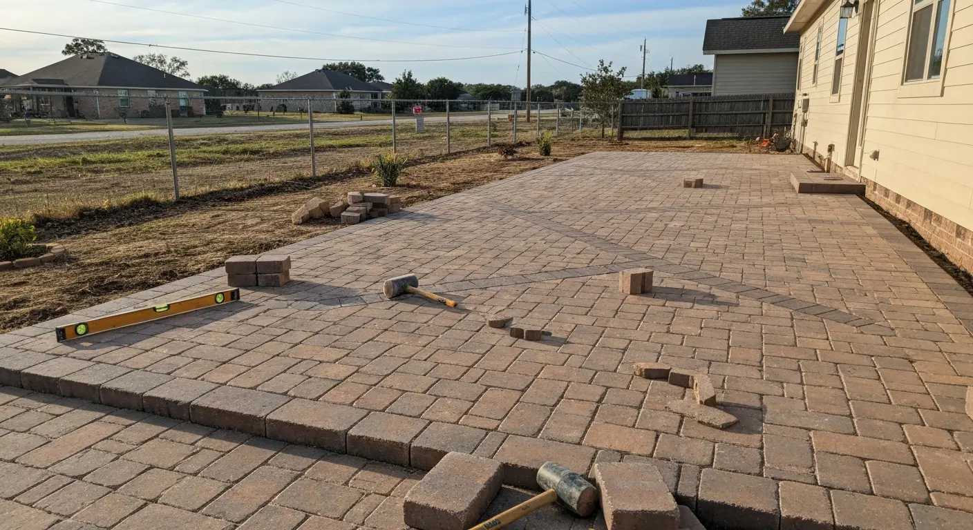 Paver patio installation