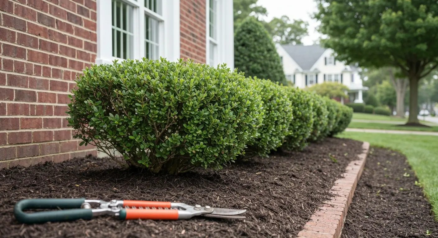 Shrub trimming and landscape maintenance