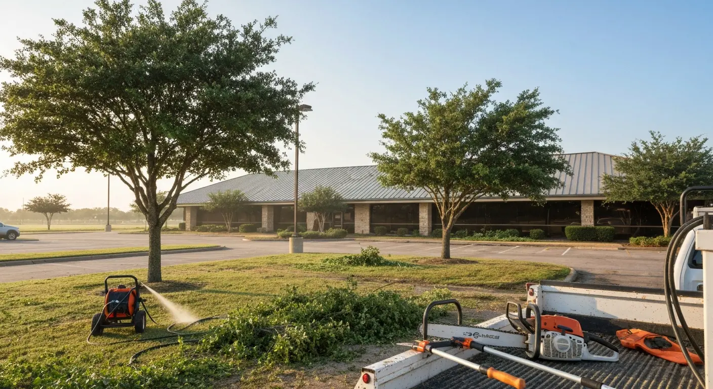 Commercial tree trimming service in Mont Belvieu