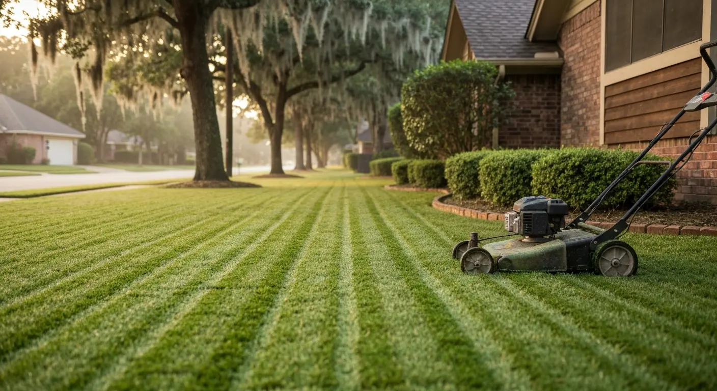 Residential lawn maintenance service