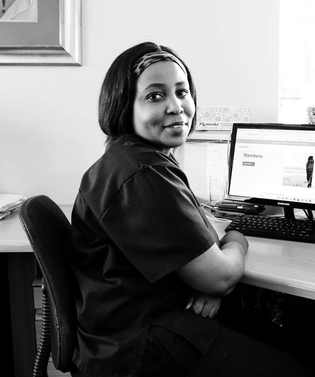 Simphiwe Khoza, receptionist at Dr PM Botha Inc in Witbank