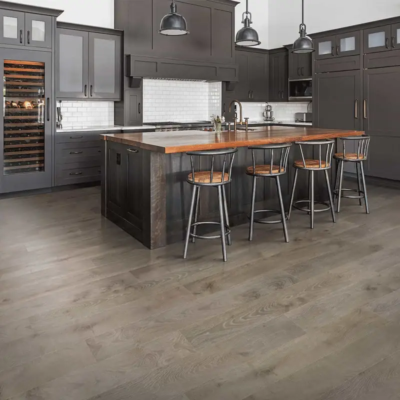 Kitchen with wood-look flooring