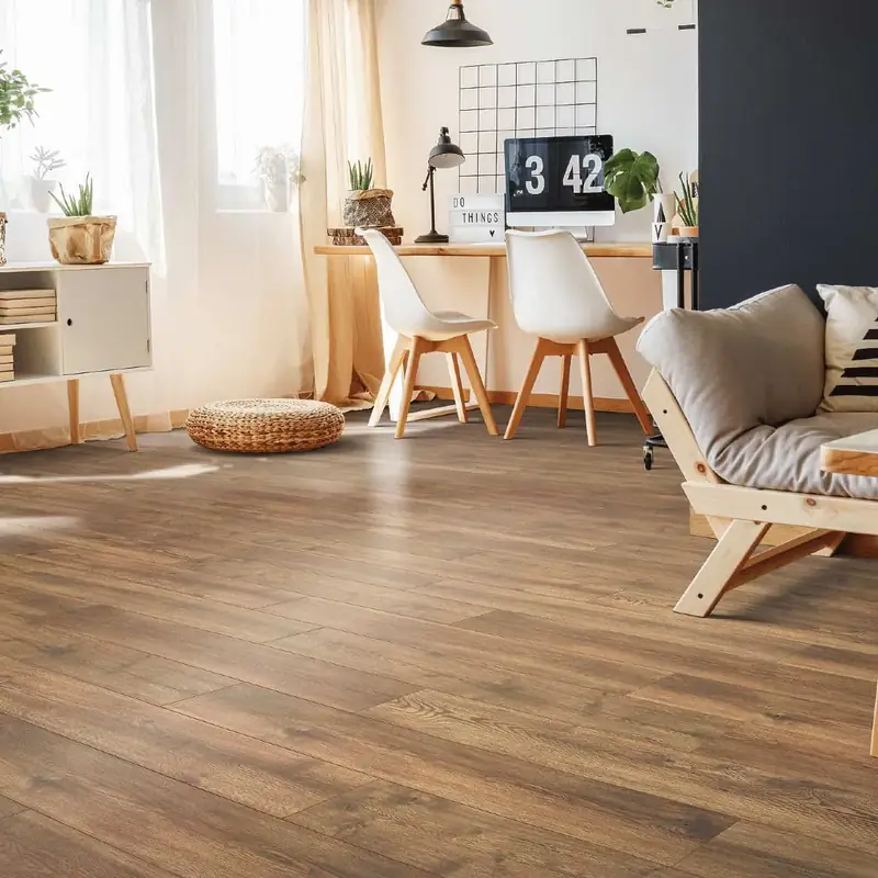 Bright room with luxury vinyl plank flooring