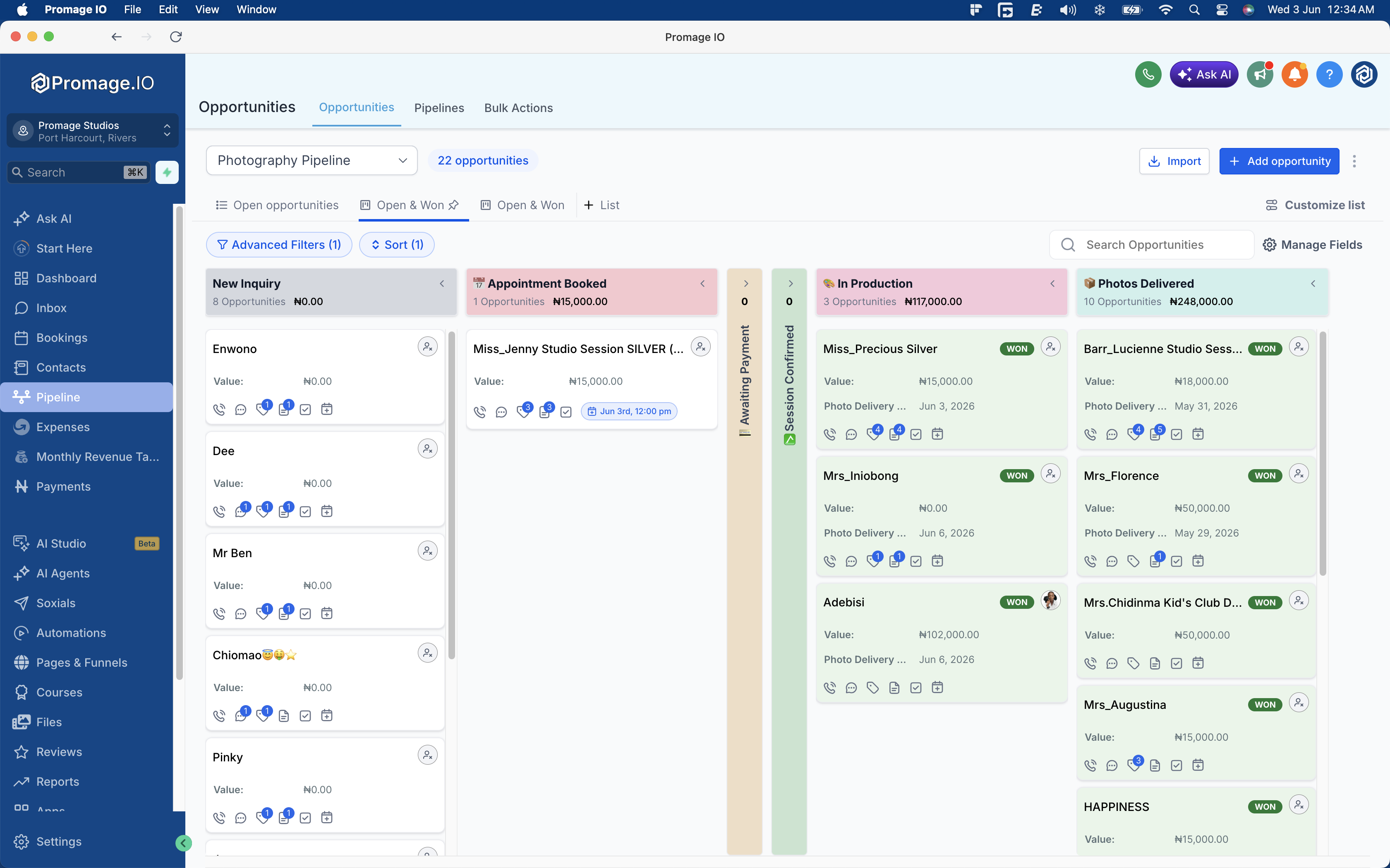 CRM & Pipeline Management