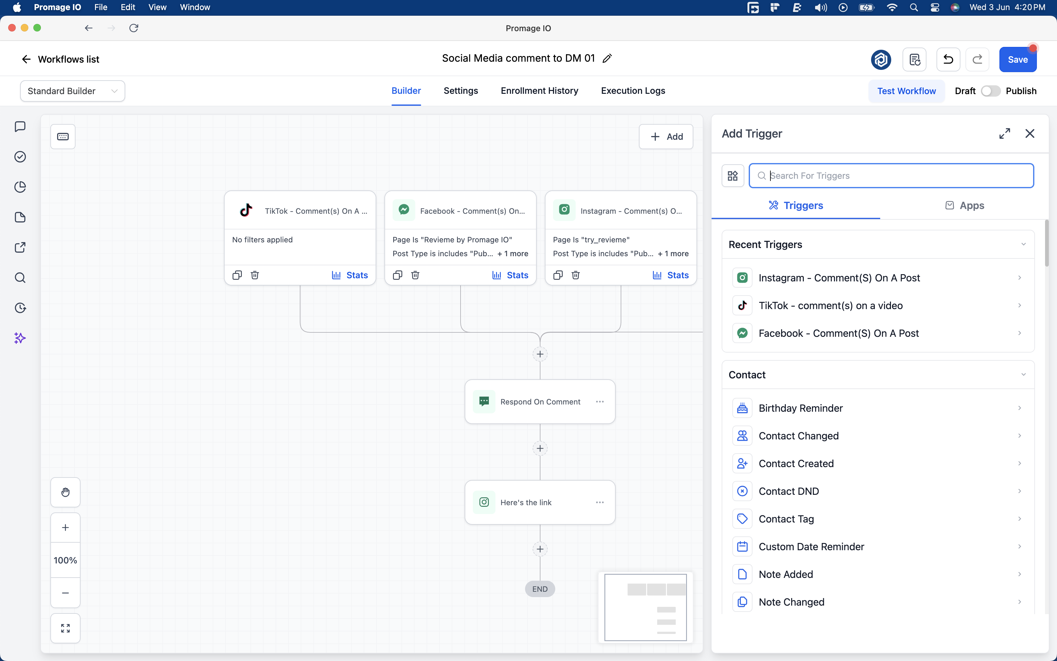 Promage.IO Comment-to-DM Automation