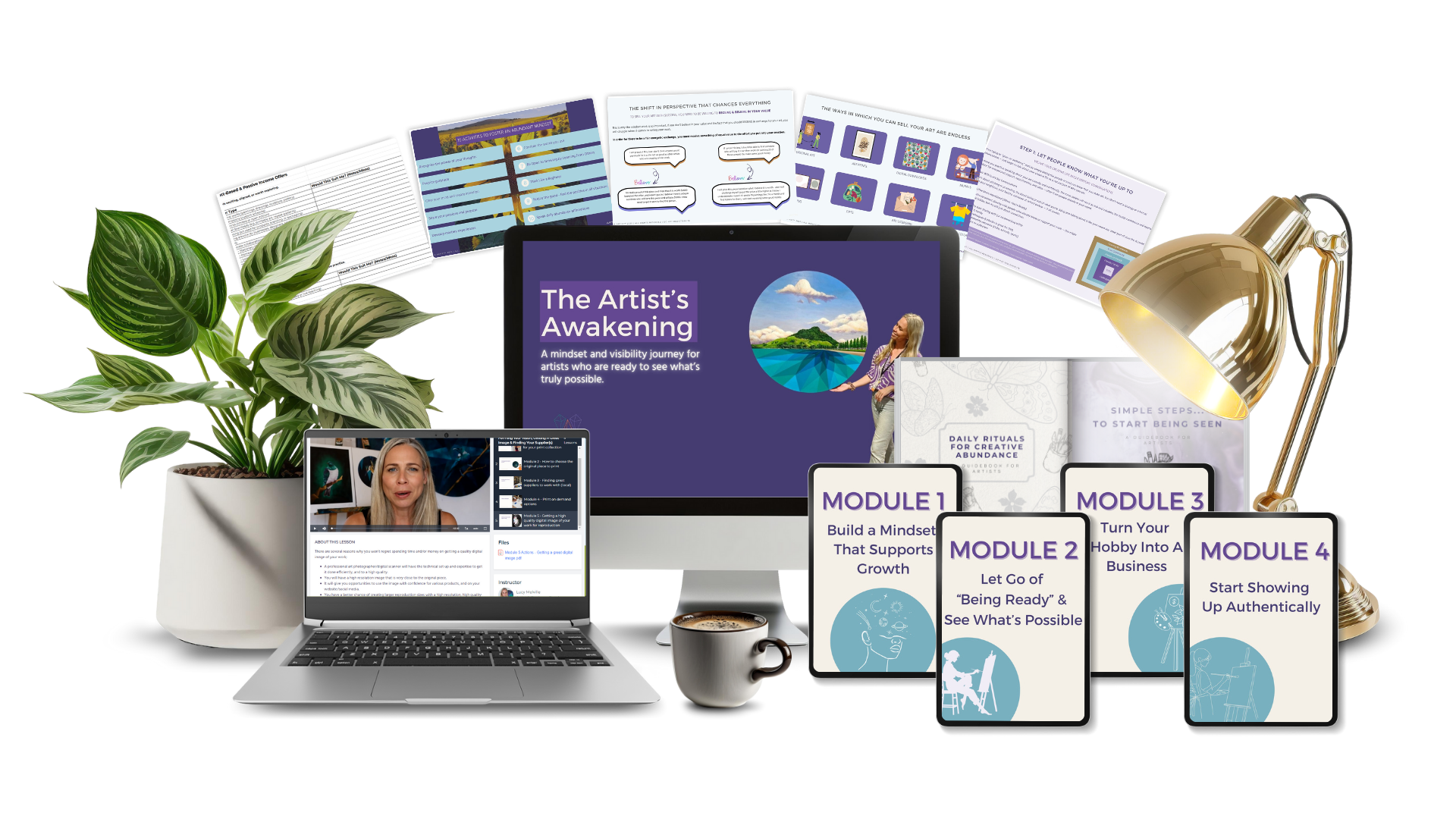 Preview of what's included in The Artist’s Awakening – artist coaching resources