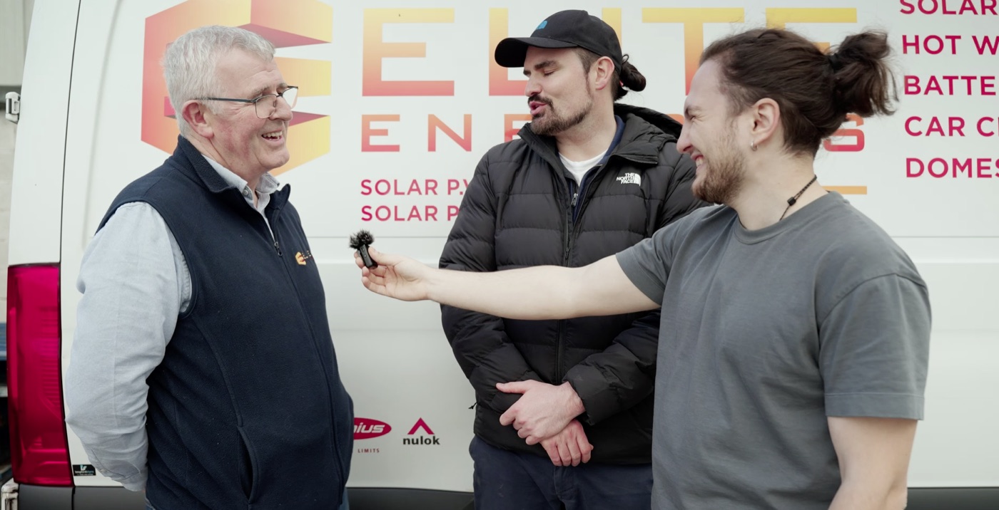 James of Elite Energies being interviewed at the van
