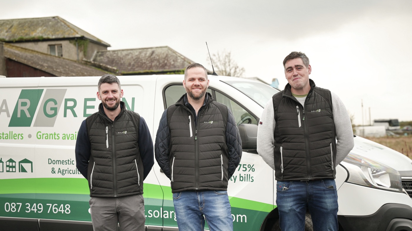 Val (right) with the Solar Green PV team