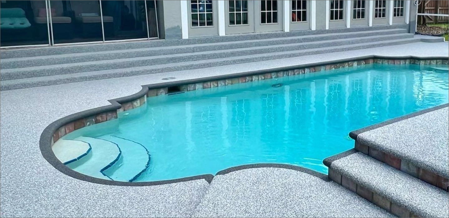Softroc rubber surfaced pool deck