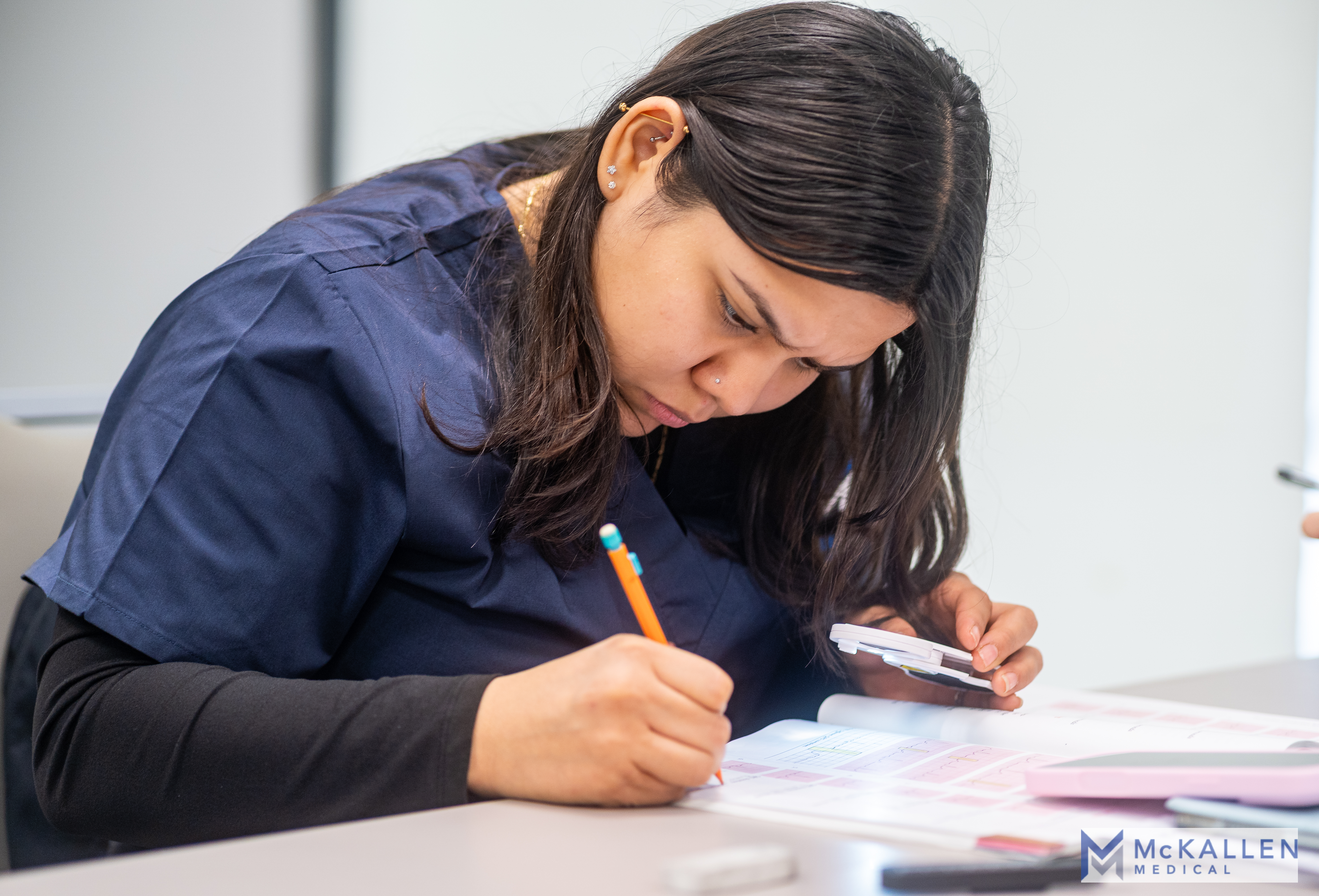 Student Working on EKG Interpretation