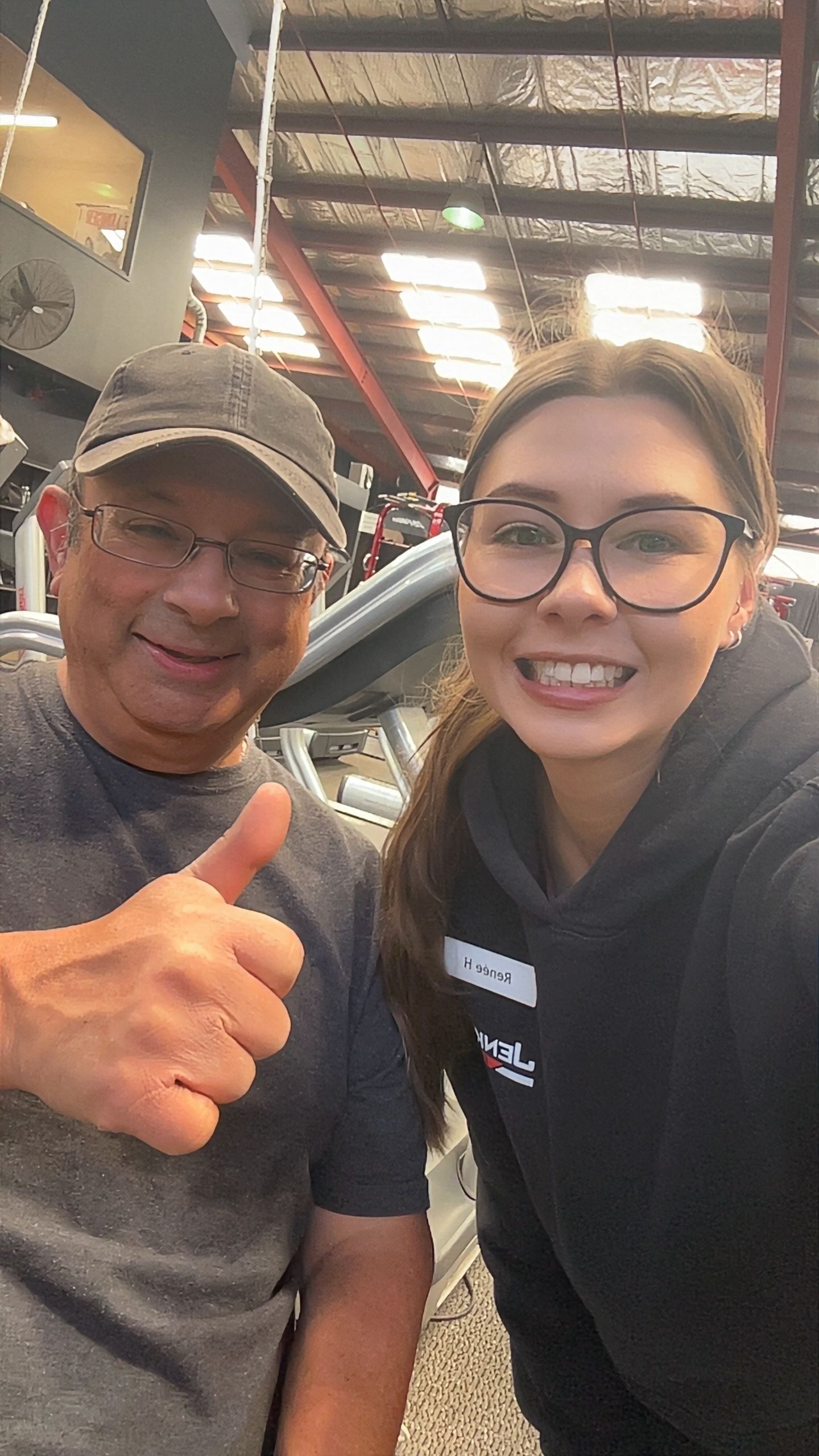 Jenkins Gym member with a staff member