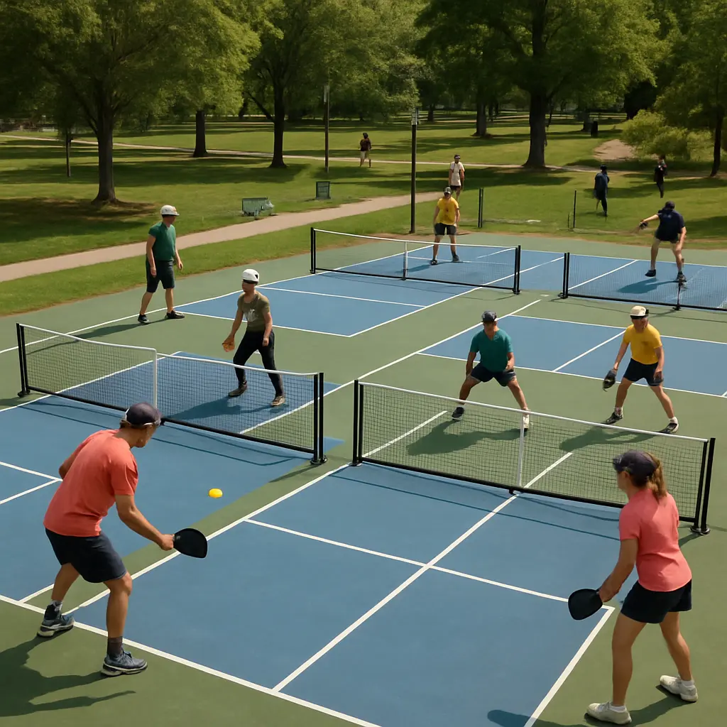 people playing pickleball people playing pickleball