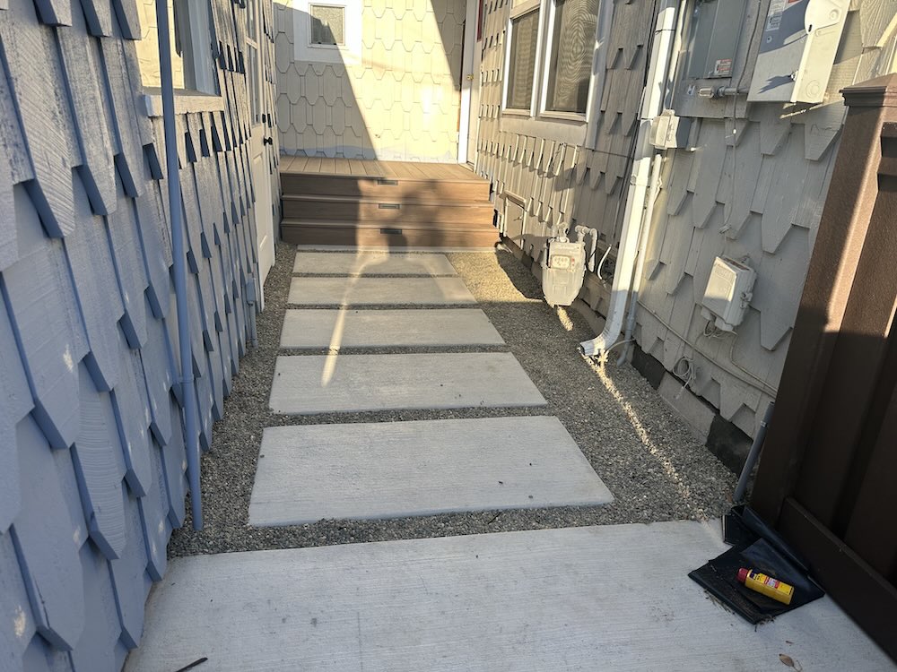 Hardscaping project including flagstone and concrete | AHA Landscaping