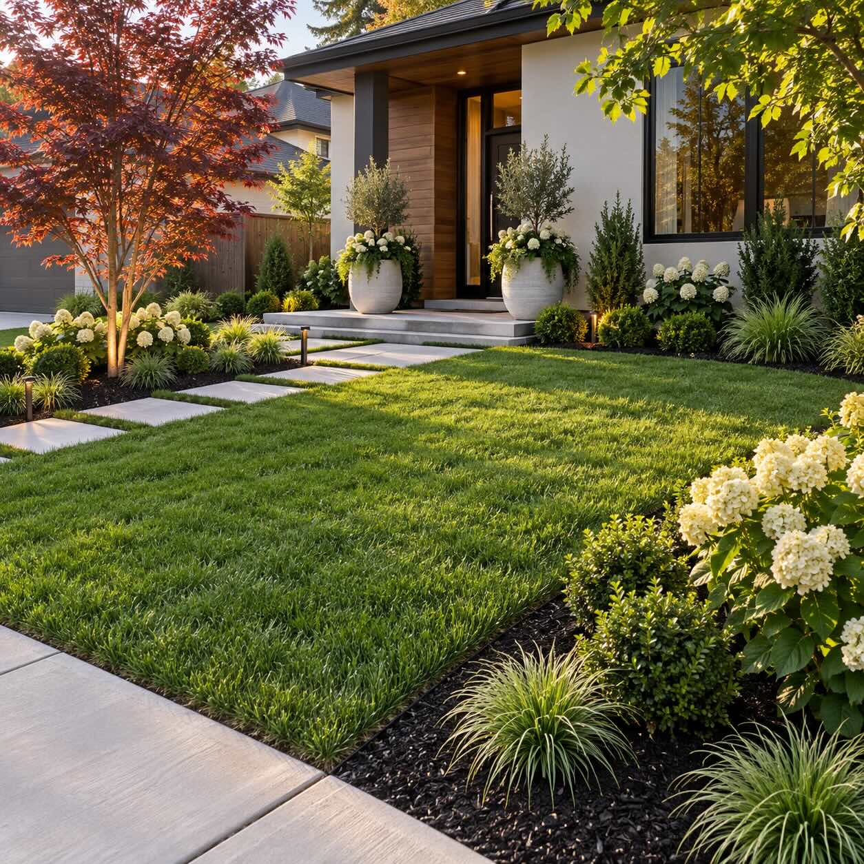 New lawn and entry walkway design project in Petaluma