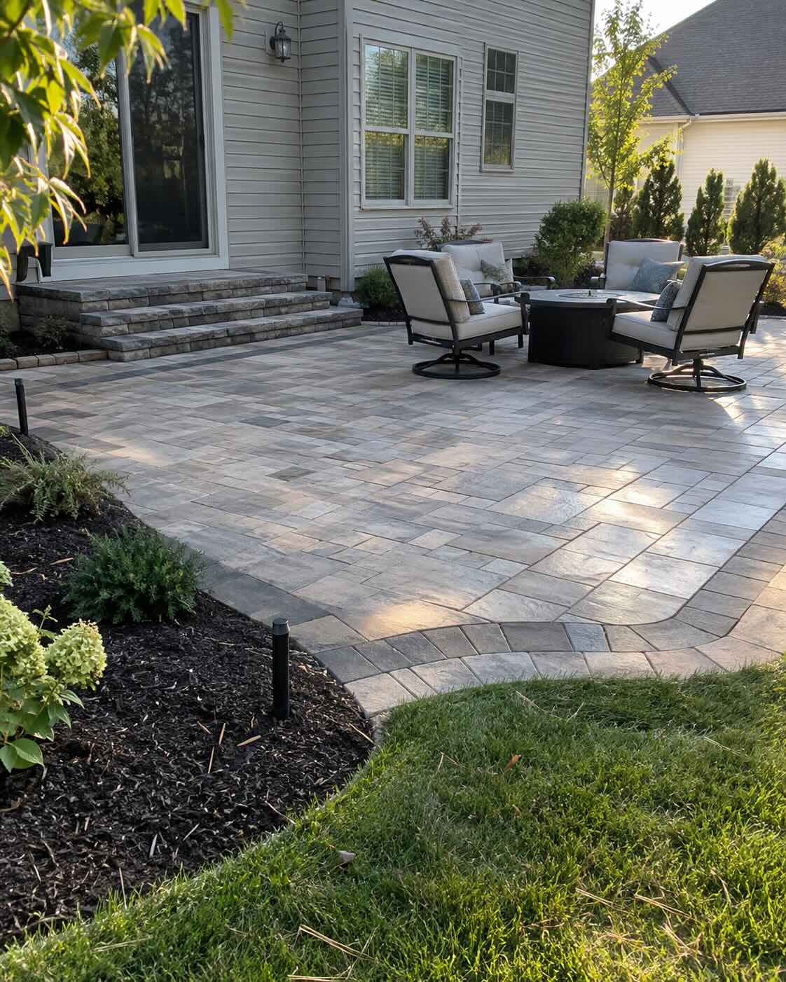 AHA Landscaping crew building a patio on a Sonoma County property