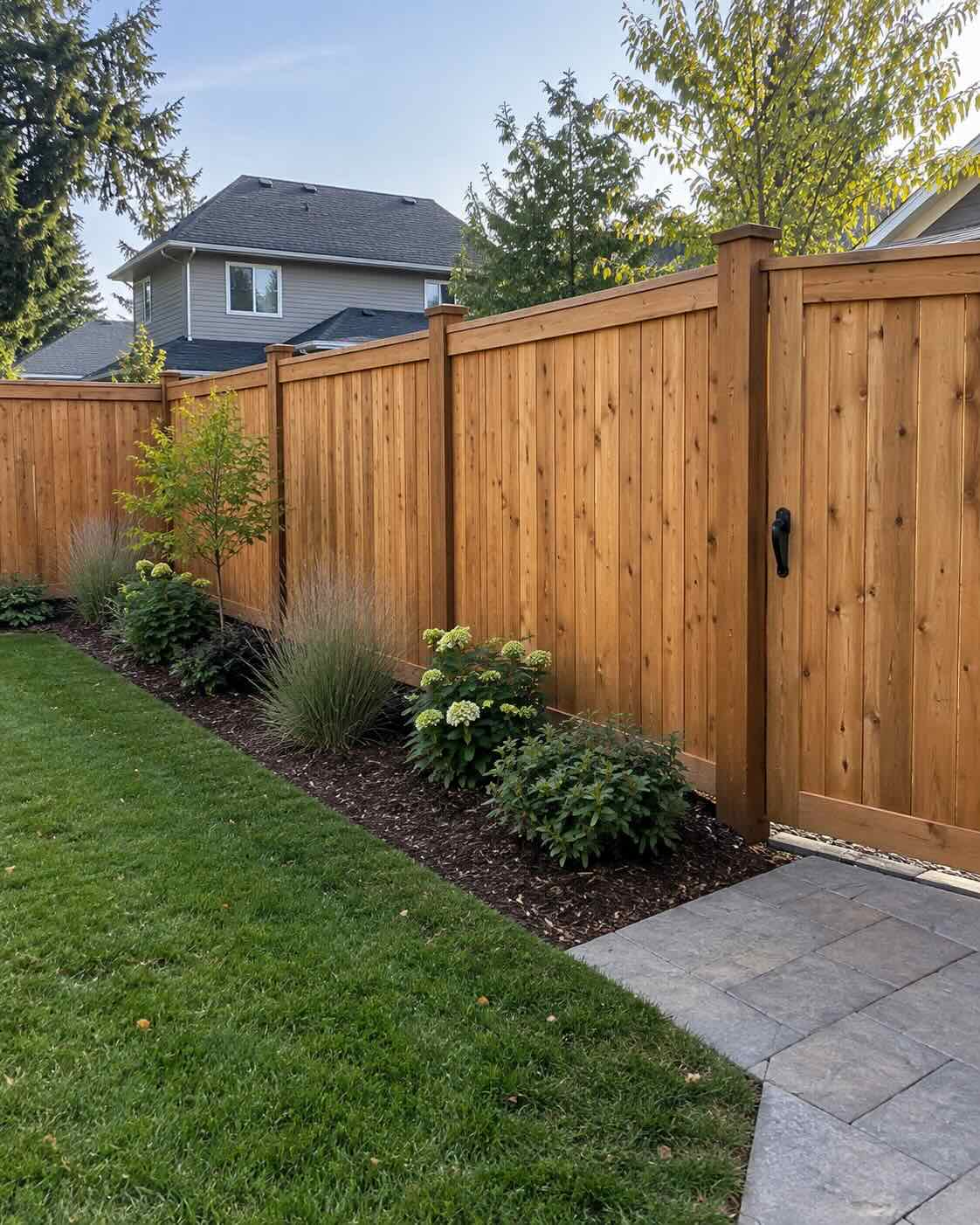 AHA Landscaping crew building a retaining wall on a Sonoma County property