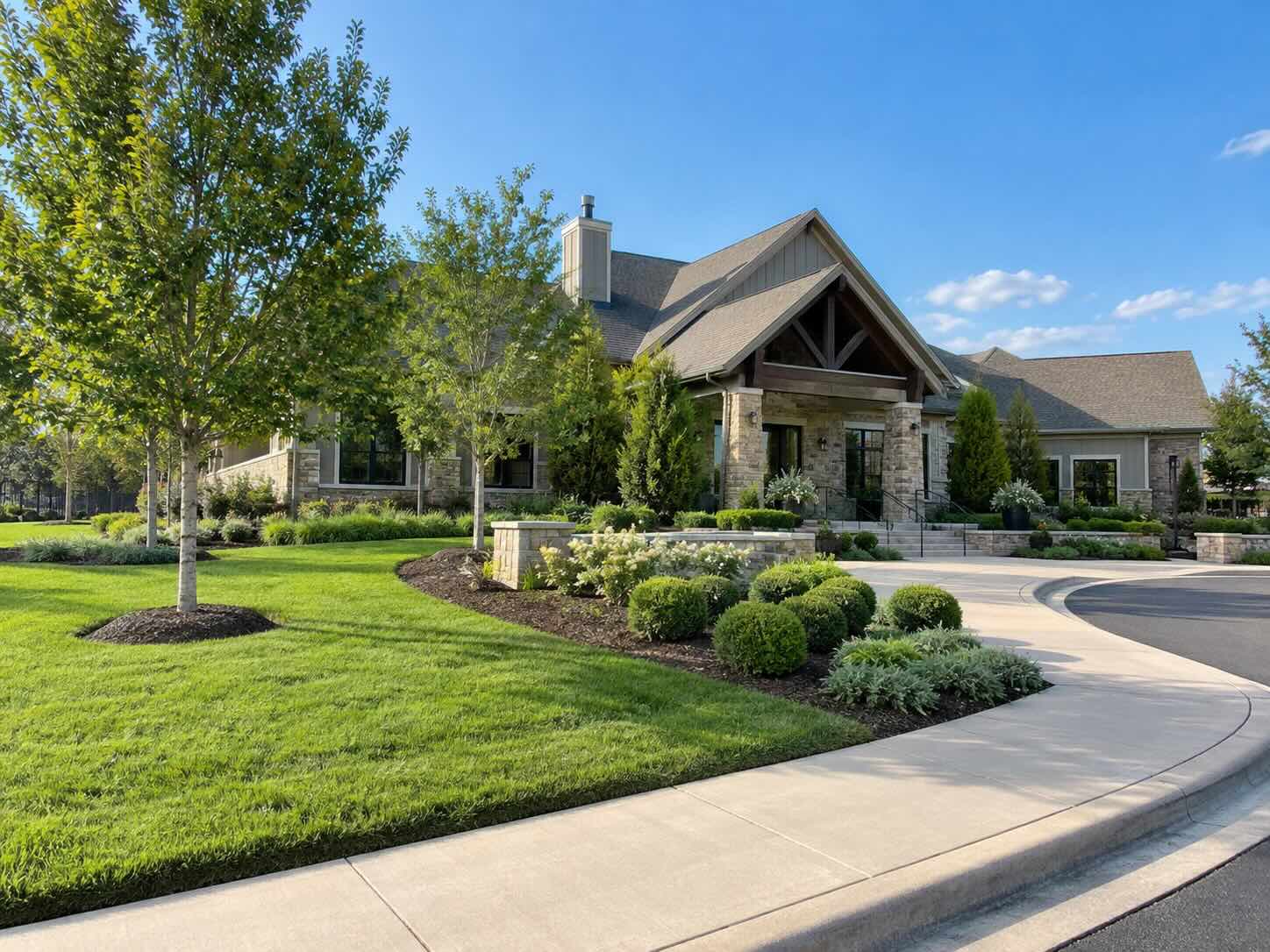 Commercial landscape maintenance project photo AHA Landscaping