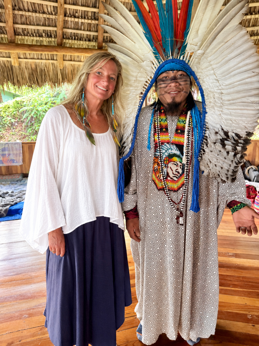 Christie with Pajé Maná at a retreat in Costa Rica