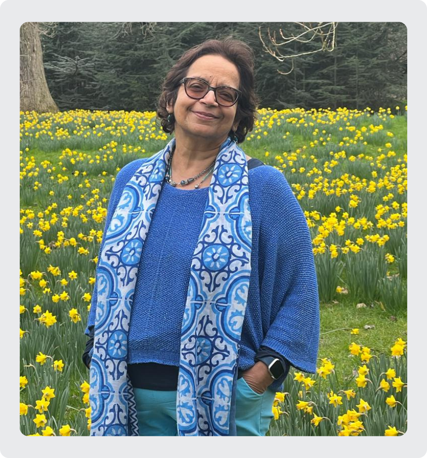 Grief Specialist Ghulam Fernandes at her favourite Kew Gardens