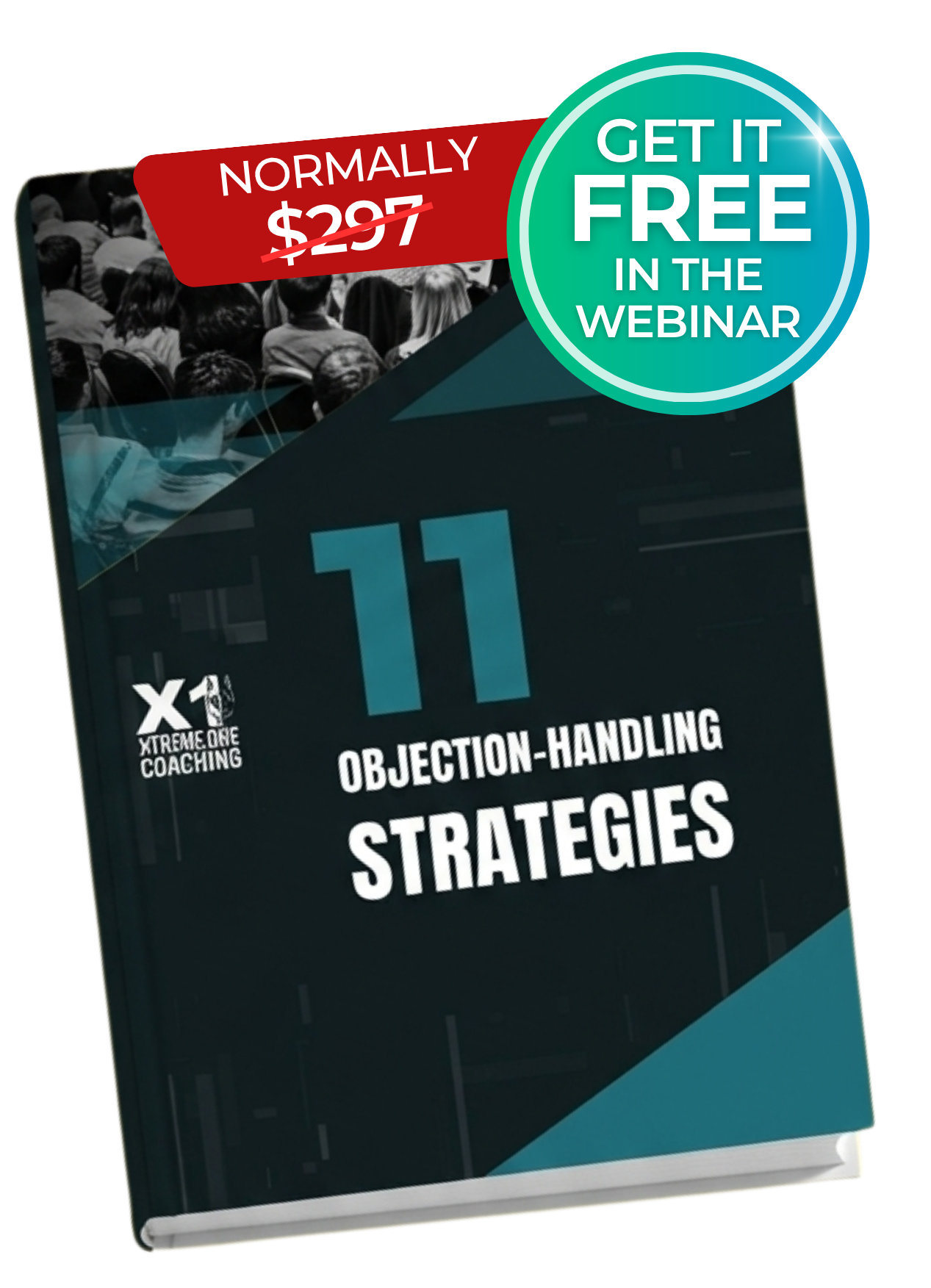 Objection handling playbook — vertical promotional graphic