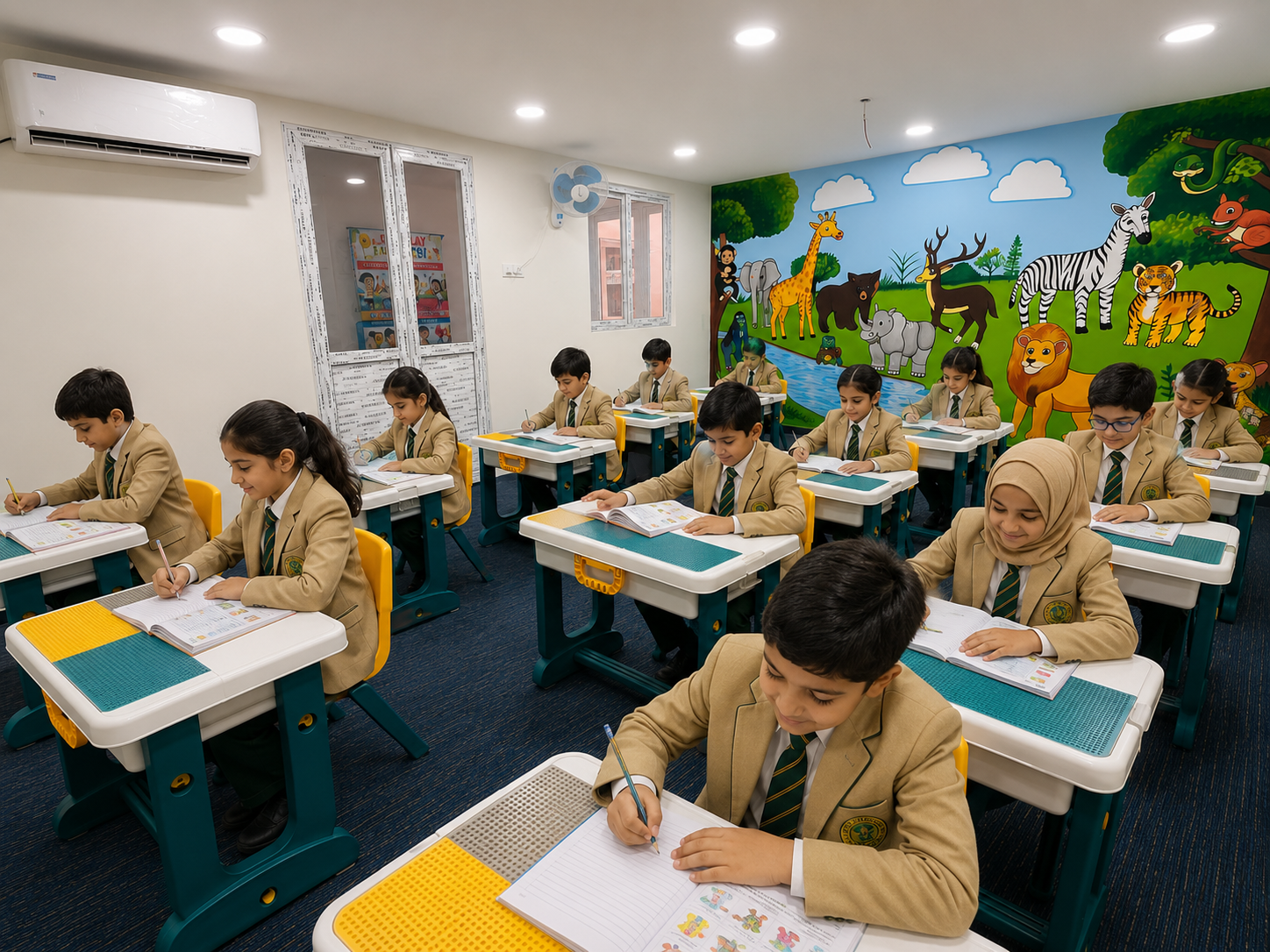Students studying