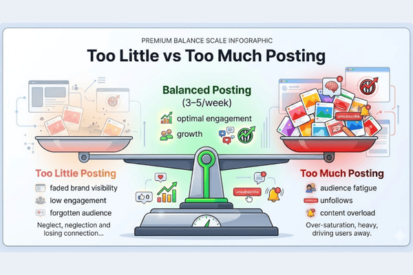 Effects of posting too little or too frequently on social media engagement and audience growth