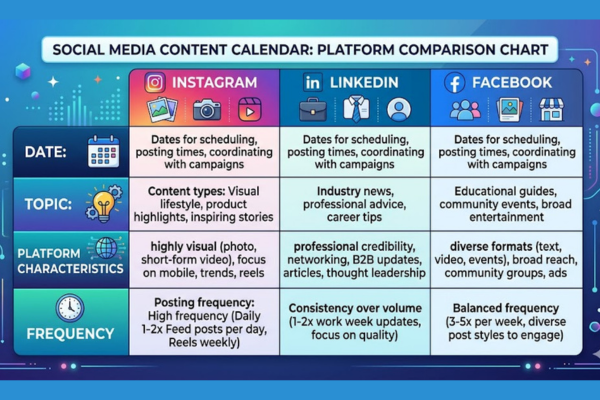 social media content calendar in digital marketing