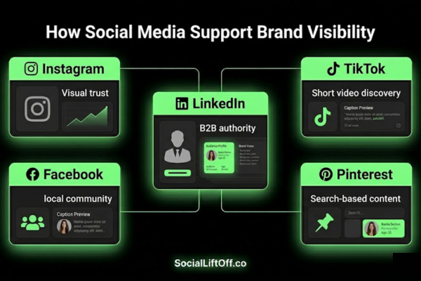 Best social media platforms for brand visibility by content type