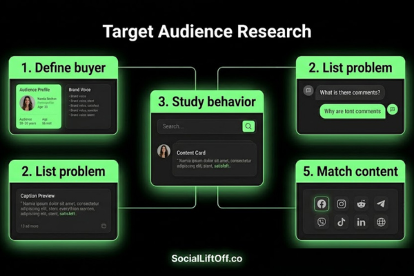 Target audience research process for social media brand growth