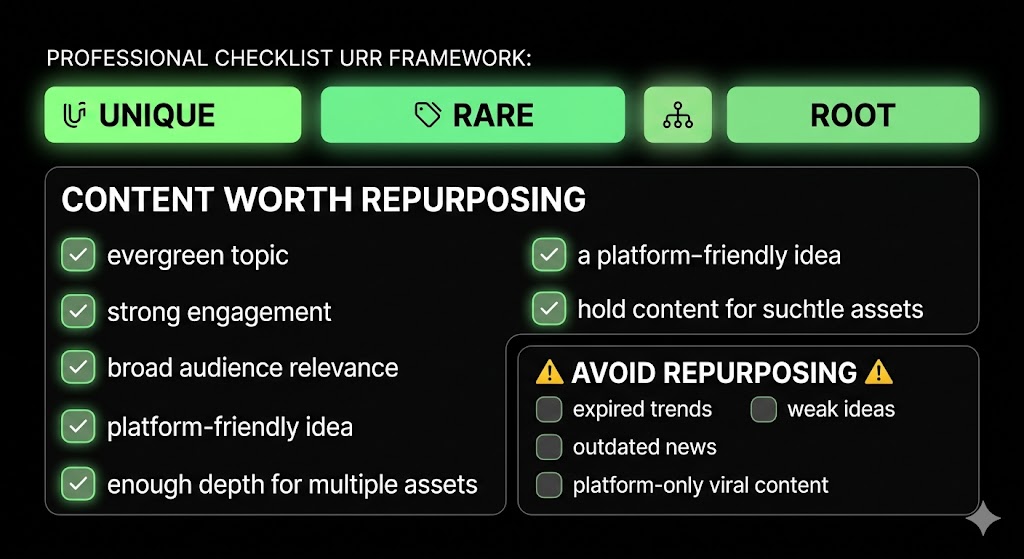 Content audit checklist for repurposing social media content