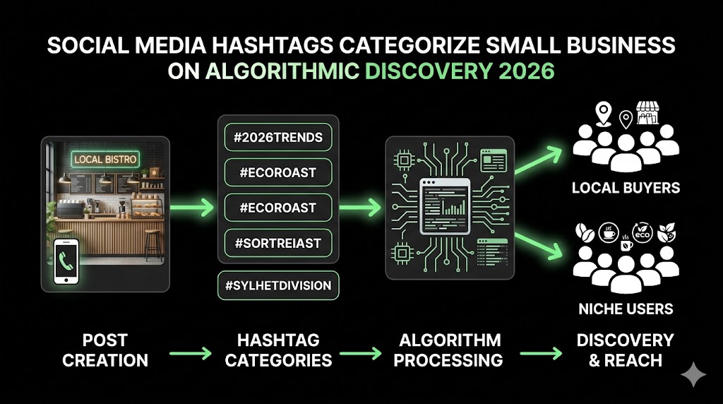 How hashtags help social media algorithms discover small business content