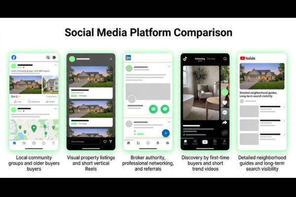 Best social media platforms for real estate agents Facebook Instagram LinkedIn TikTok YouTube Best social media platforms for real estate agents Facebook Instagram LinkedIn TikTok YouTube