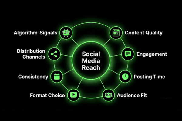 main factors that affect social media reach including algorithm content quality and engagement