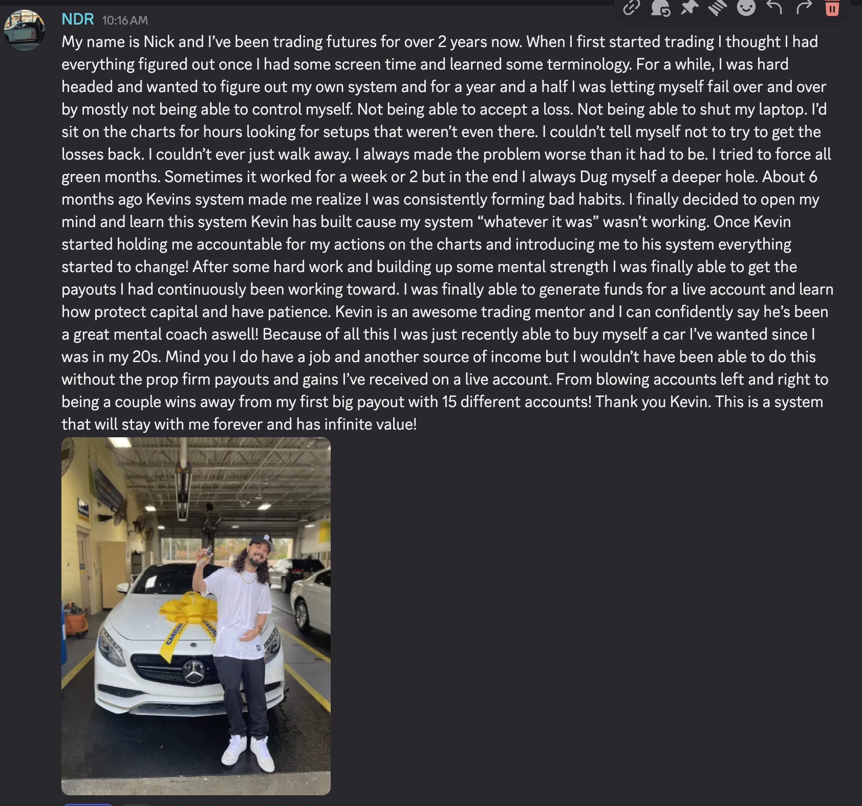 Nick — Bought His Dream Car