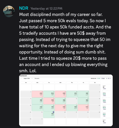 NDR — 10 Apex 50K Funded Accounts