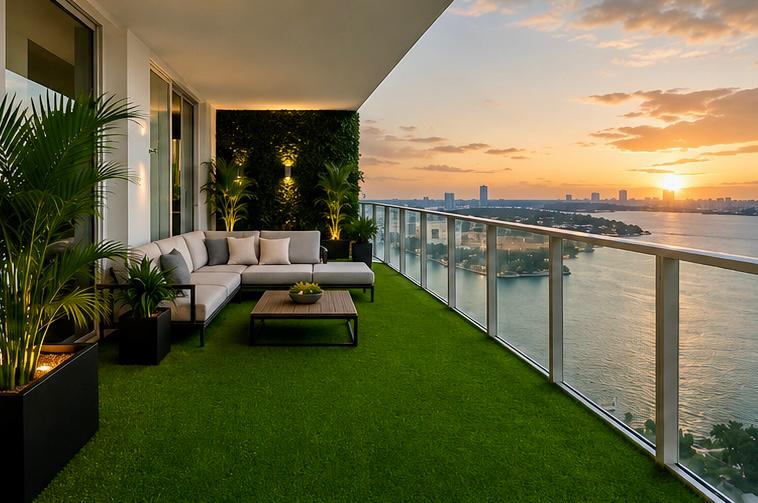 Before artificial turf installation in Miami FL by Greenspace Miami
