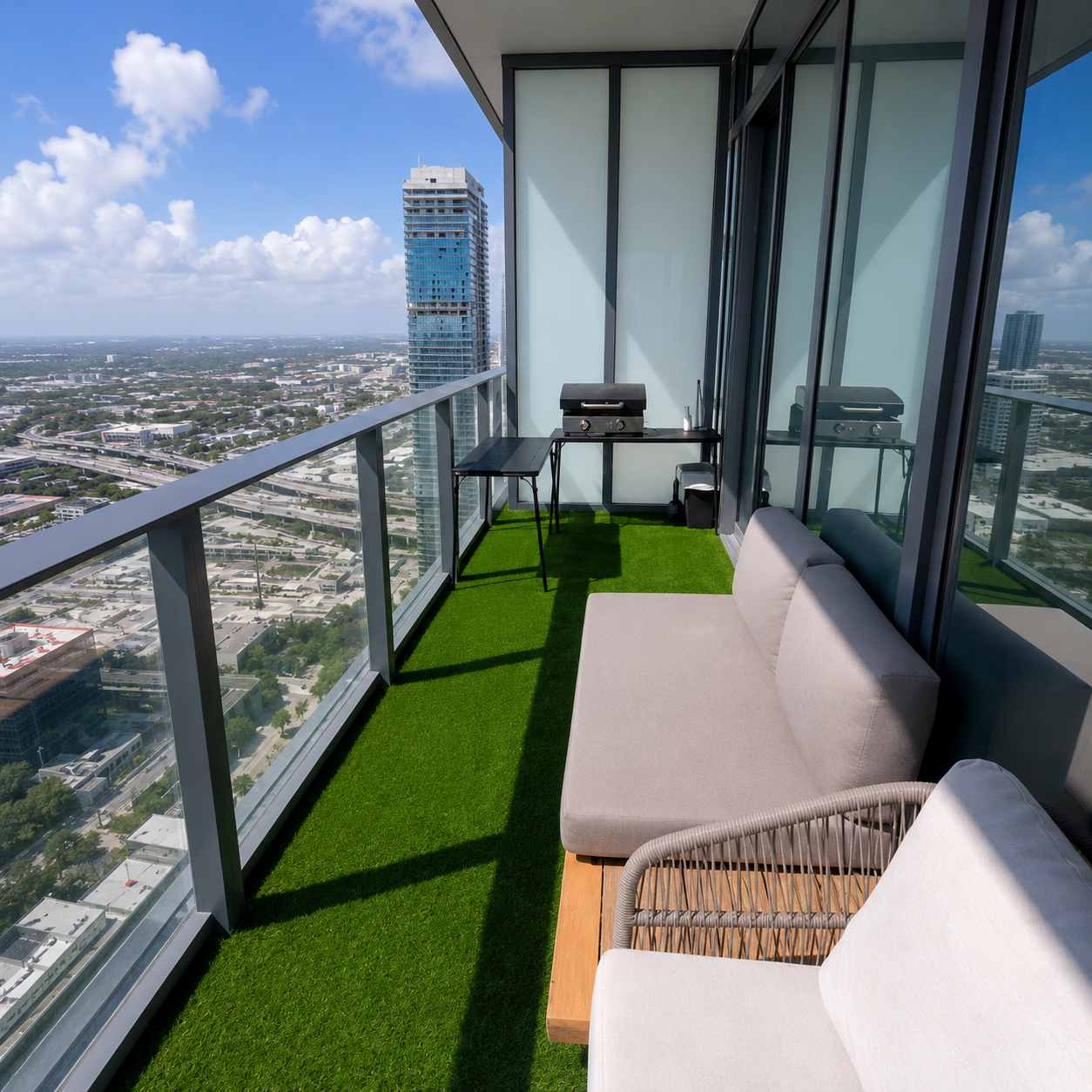 Balcony turf installation Miami FL