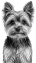 Round icon with a small image of a Yorkshire terrier dog on a purple background, used as a playful icon representing 25,000+ Funnel Gorgeous students.