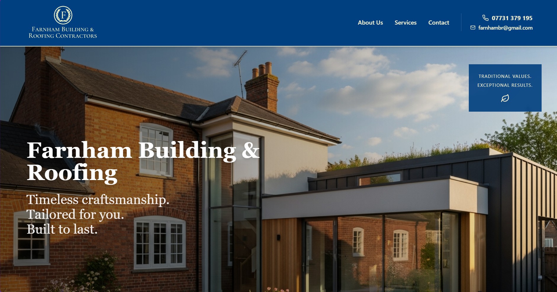 Farnham Building & Roofing — A professional landing page for expert building and roofing services in Farnham and the surrounding areas. Farnham Building & Roofing