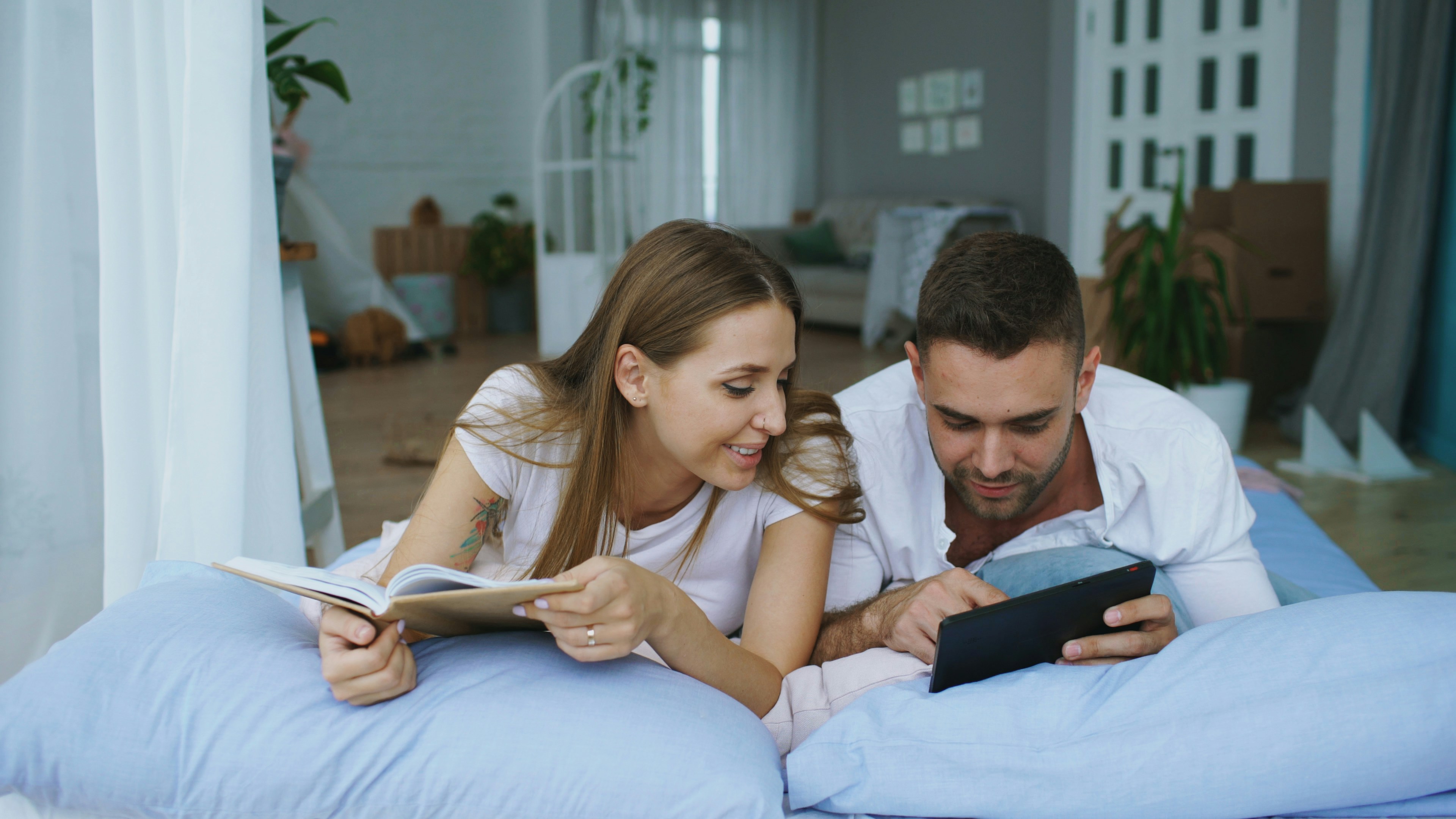 Couple learning together