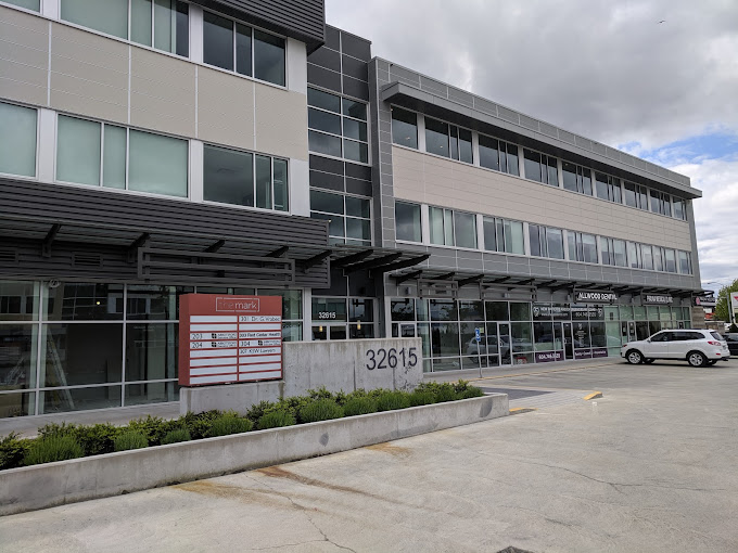 Cardero Clothing at Backbone Offices at The Mark building in Abbotsford for custom men's suits, custom menswear and custom men's formal and semi-formal wear. Image of the outside entrance.