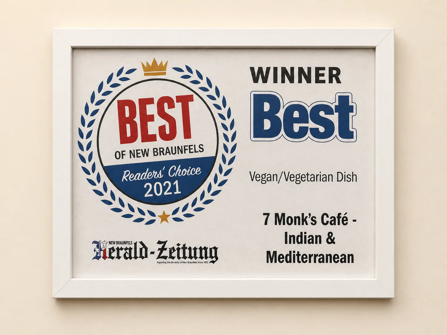 2021 Best Vegan/Vegetarian Dish