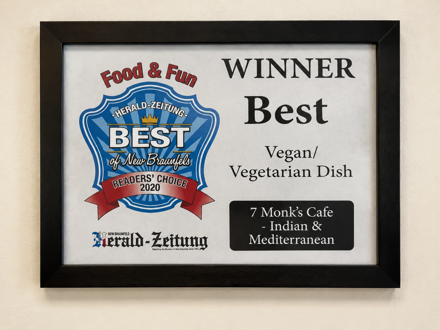 2020 Best Vegan/Vegetarian Dish