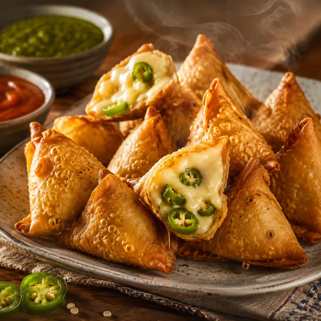 Jalapeño Cheese Samosas
