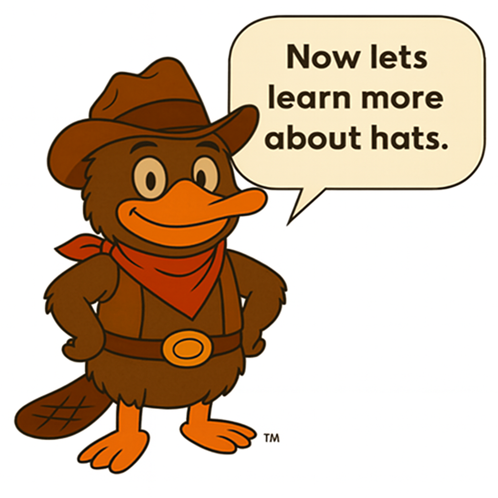Franky the platypus, your guide to hats