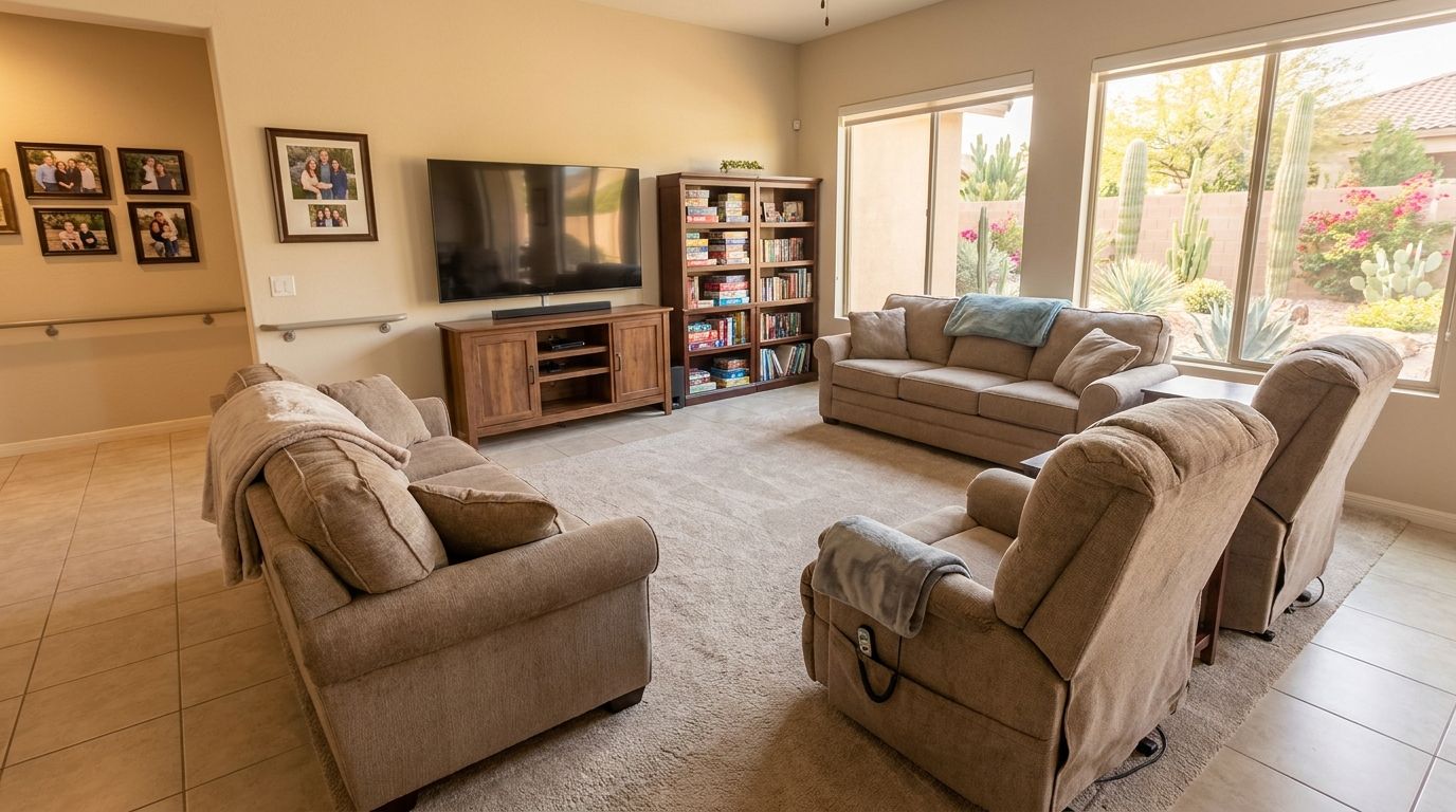 Living room at Desert Rose Assisted Living