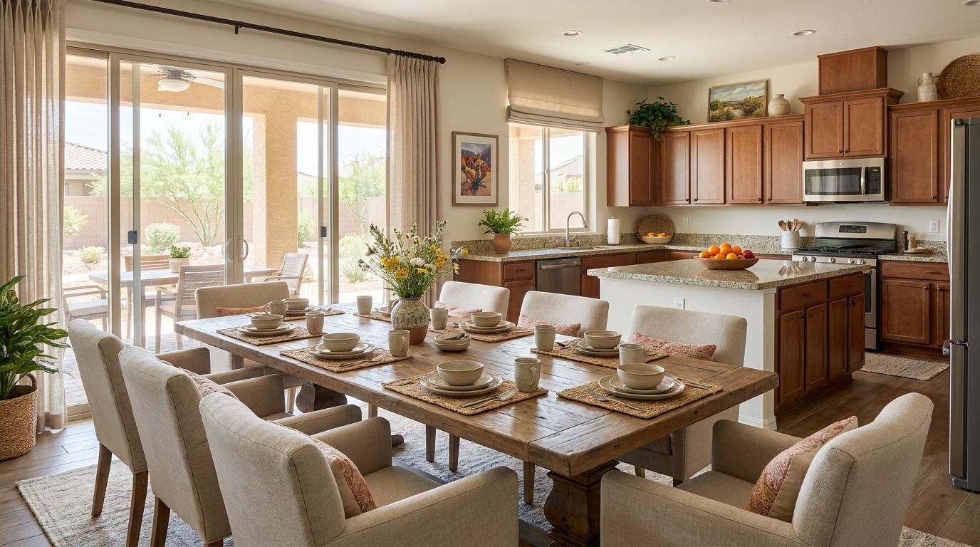 Family-style dining room
