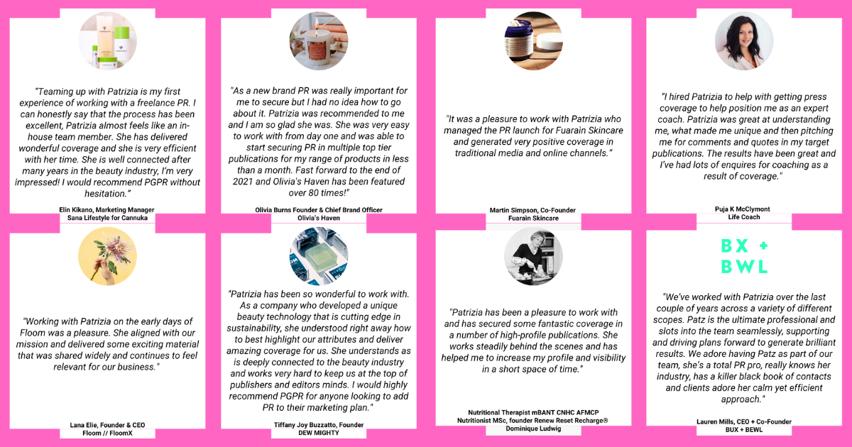 Client testimonials